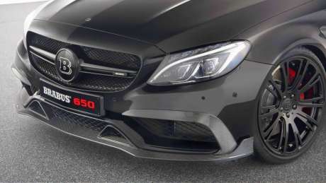 Накладки на передний бампер (карбон) Brabus для Mercedes C Coupe (C205) (оригинал, Германия)