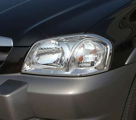 Накладки на передние фары хромированные IDFR 1-MZ440-01C для Mazda Tribute 2000-2007