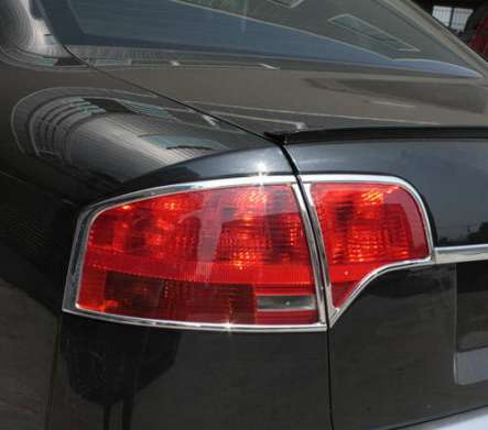 Накладки на задние фонари хромированные IDFR 1-AD212-02C для Audi A4 B7 Sedan 2005-2008