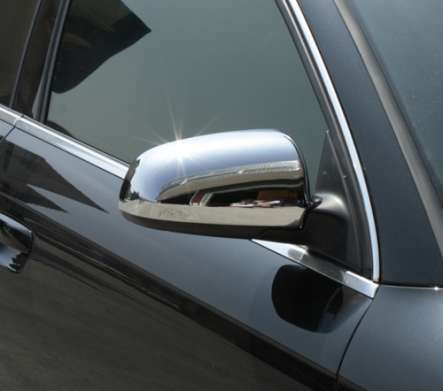 Накладки на зеркала хромированные IDFR 1-AD212-05C для Audi A4 B7 Sedan 2005-2008
