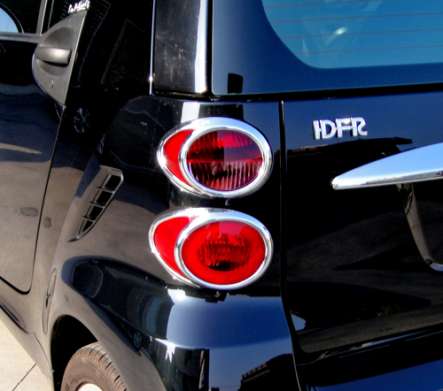 Накладки на задние фонари хромированные IDFR 1-SM103-02C для Smart ForTwo 2007-2017