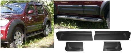 Молдинги на двери широкие, шагрень, 4шт, черные без покрытия, не требуют покраски, ABS-пластик, (возможен заказ 1 элемента), для авто Nissan Pathfinder R51 2005-2014