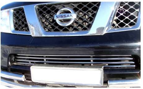 Накладка на решетку бампера диам.16мм, нержавейка, для авто Nissan Pathfinder R51, Nissan Pickap Navara D40 2010-2014