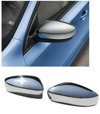 Накладки на зеркала (зеркала без поворотников), нержавейка 2шт, для авто Skoda Citigo 2012-, Seat Mii 2012-, VW Polo 2009-, VW UP 2012-