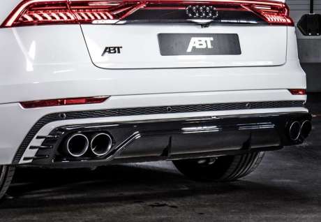 Накладка на задний бампер с насадками ABT для Audi Q8 4M (оригинал, Германия) 