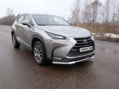 Защита передняя нижняя (с ходовыми огнями) 60,3 мм код LEXNX20014-22 для LEXUS NX 200 (кроме F-Sport) 2014-