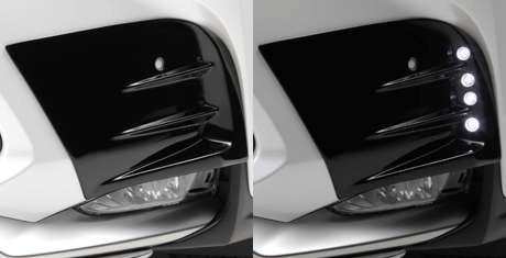 Вставки в передний бампер (с LED-оптикой) LX-Mode для Lexus NX200t NX300h F-sport (оригинал, Япония)