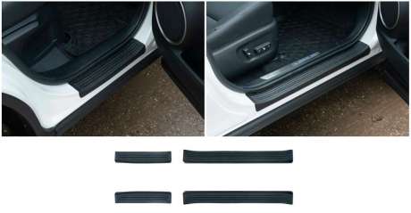 Накладки на внутренние пороги, шагрень, 4шт, черные, ABS-пластик, для авто Lexus NX (вкл F-Sport) 2014-