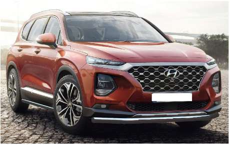 Защита переднего бампера труба диам.60мм, нержавейка, для авто Hyundai Santa Fe 2018-