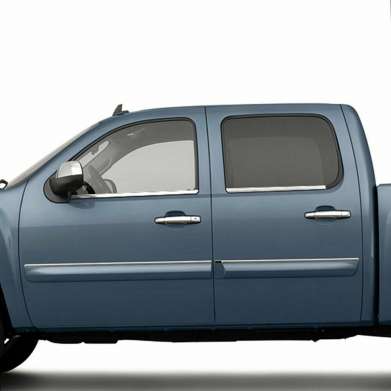 Накладки на уплотнители стекол стальные комплект 4шт. Brite Chrome BCIS002 для Chevrolet Silverado 1500 Crew Cab 2007-2013