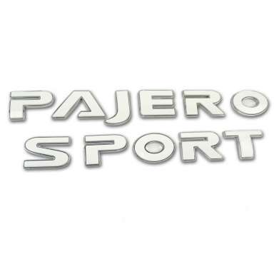 Логотип на капот цвет белый для Mitsubishi Pajero Sport 2016-2018