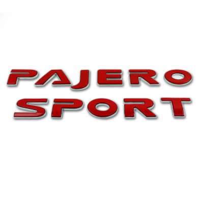 Логотип на капот цвет красный глянцевый для Mitsubishi Pajero Sport 2016-2018