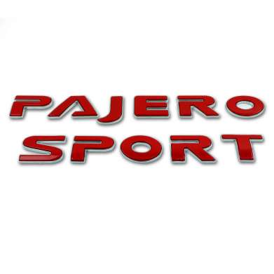 Логотип на капот цвет красный глянцевый для Mitsubishi Pajero Sport 2016-2018