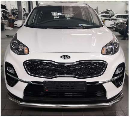 Защита переднего бампера труба диам.60мм, нержавейка, для авто Kia Sportage 2018-