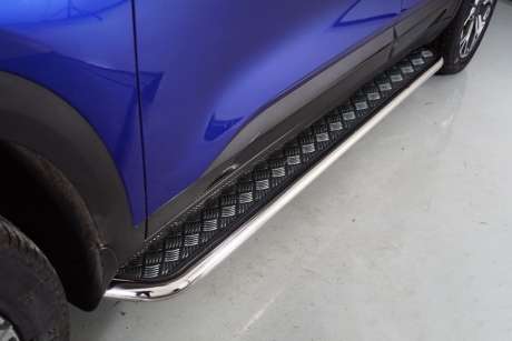 Подножки с листом диам.42мм, лист алюминий, окантовка нержавейка, для авто Kia Seltos 2019-