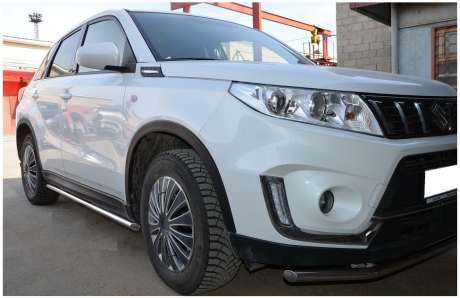 Подножки-трубы диам.42мм, нержавейка, для авто Suzuki Vitara 2015-2019, 2019-