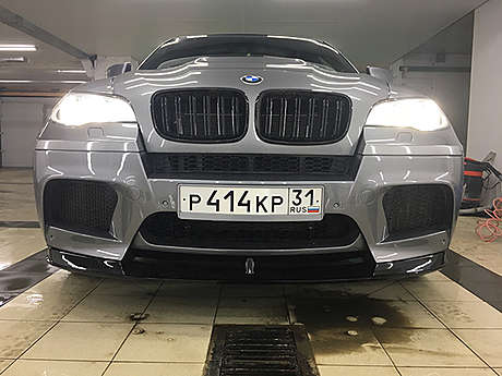 Сплиттер переднего бампера под покраску Parsan PA-Х6МE71-SB01 для BMW X6 M (E71) / X5 M (E70)