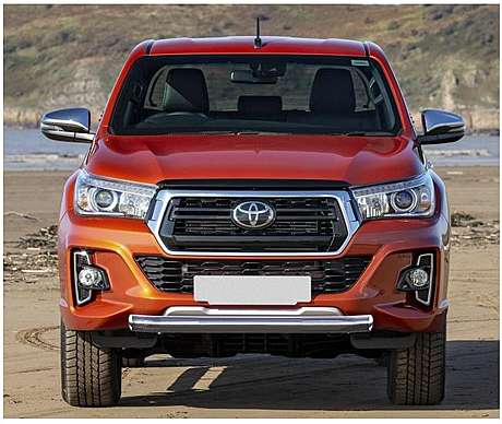 Защита переднего бампера труба диам.76мм, нержавейка, для авто Toyota HiLux Exclusive 2018-