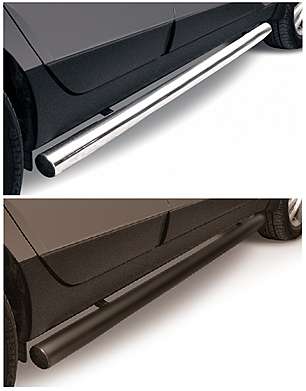 Подножки-трубы диам.76мм, нержавейка (возможен заказ сталь с черным покрытием -60%), для авто Hyundai IX35 2010-2015