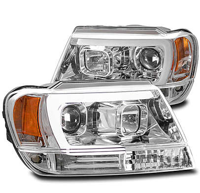 Передняя оптика хромированная LED Design для Jeep Grand Cherokee SUV 1999-2004