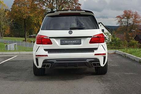 Задний бампер (с насадками и карбоновым диффузором) Mansory для Mercedes GL X166 (оригинал, Германия)