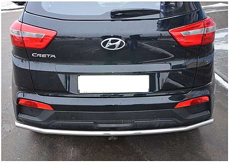 Защита заднего бампера труба диам.42мм, нержавейка, для авто Hyundai Creta 2016-