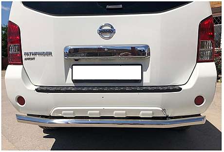Защита заднего бампера труба диам.60мм, нержавейка, для авто Nissan Pathfinder R51 2005-2014