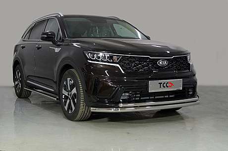 Защита передняя нижняя (двойная) 60,3/42,4 мм KIASOR20-21 для KIA Sorento 2020-