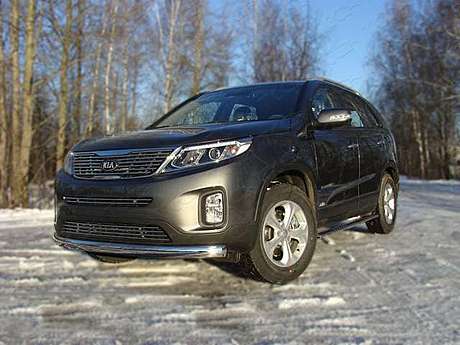 Защита передняя (овальная) 75х42 мм KIASOR12-01 для KIA Sorento 2012-2020