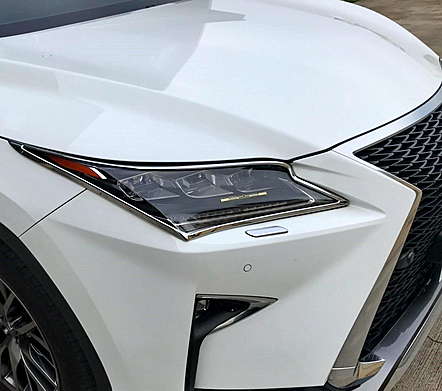 Накладки на передние фары хромированные IDFR 1-LS604-01C для Lexus RX 2016-2019