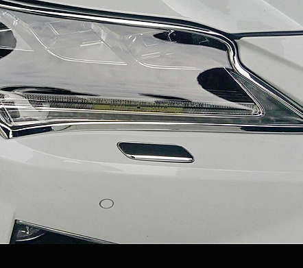 Накладки на омыватели фар в переднем бампере хромированные IDFR 1-LS604-03C для Lexus RX 2016-2020