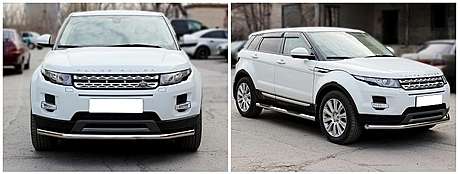 Защита переднего бампера труба диам.60мм, нержавейка, для авто Range Rover Evoque 2011-2019