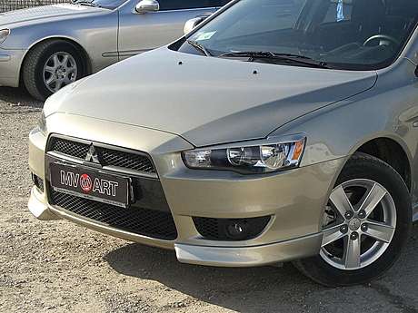 Клыки переднего бампера MV-Tuning для Mitsubishi Lancer X (2.0 Intense) 2007-2010