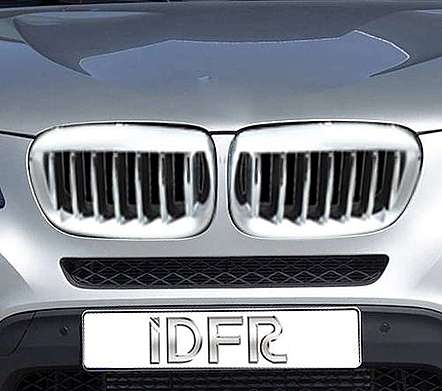 Решетки радиатора хромированные IDFR 1-BW600-06CB для BMW X3 2003-2007