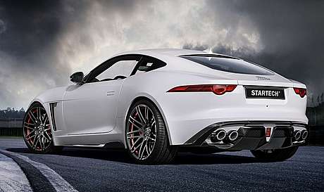 Диффузор заднего бампера (карбон) с насадками Startech для Jaguar F-Type (оригинал, Германия)