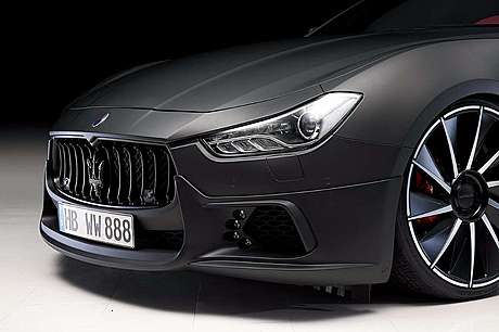 Накладка на передний бампер (с LED-оптикой) WALD Black Bison для Maserati Ghibli (оригинал, Япония)