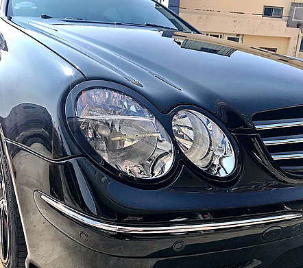 Накладки на передние фары черные IDFR 1-MB171-01PBK для Mercedes-Benz W209 CLK Class 2003-2009