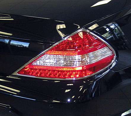 Накладки на задние фонари хромированные IDFR 1-MB662-02C для Mercedes-Benz SL-Class R230 2008-2011