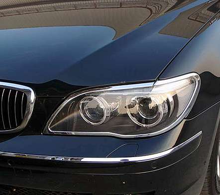 Накладки на передние фары хромированные IDFR 1-BW402-01C для BMW E65 2005-2009