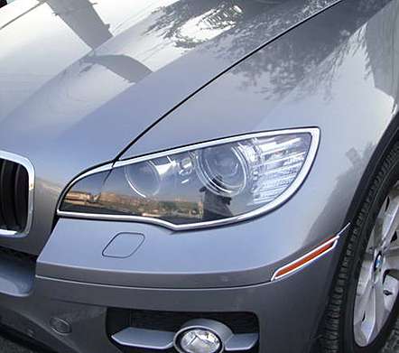 Накладки на передние фары хромированные IDFR 1-BW680-01C для BMW E71 X6 2008-2014