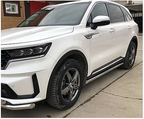 Подножки-трубы диам.60мм, нержавейка, для авто Kia Sorento MQ4 2020-