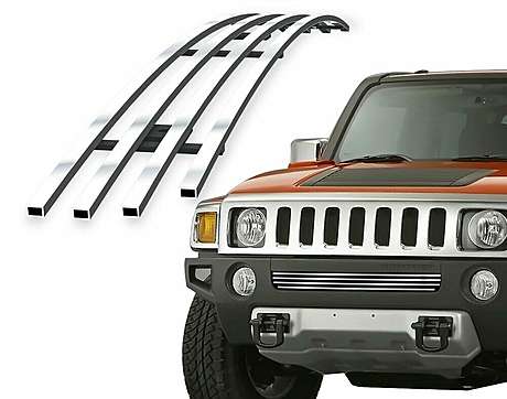 Решетка в передний бампер хромированная Onegrille C65246S для Hummer H3 2006-2010 