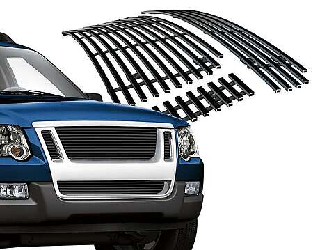 Решетки радиатора черные стальные 4шт. Billet Style для Ford Explorer Sport Trac 2007-2010
