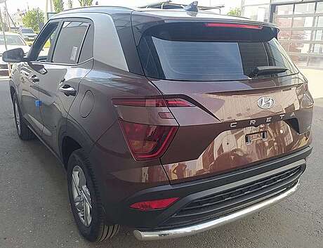 Защита заднего бампера труба диам.60мм, нержавейка, для авто Hyundai Creta 2021-