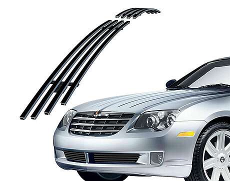 Решетки в передний бампер черные 2шт. Billet Style для Chrysler Crossfire 2004-2008 