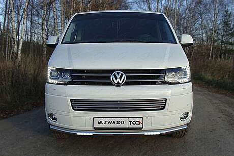 Защита передняя нижняя (с ДХО) 60,3 мм VWMULT13-15 для Volkswagen Multivan (T5) 2010-2015