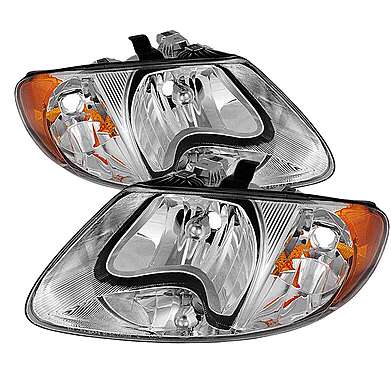 Передние фары хромированные для Dodge Caravan 2001-2007, Grand Caravan 2001-2007, Chrysler Voyage 2001-2003, Grand Voyager 2001-2002 , Chrysler Town & Country 2001-2007 (Not Fit 05-07 Models w/ Extended Wheel Base) 