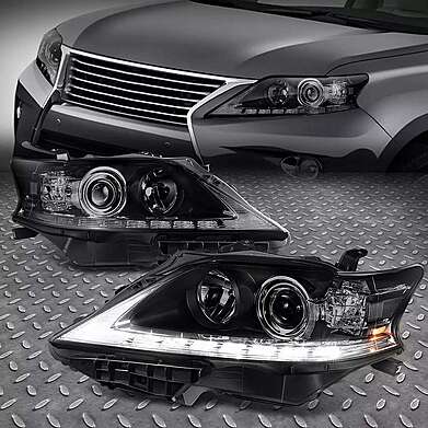 Передняя оптика диодная черная для Lexus RX RX350 RX450H 2013-2015