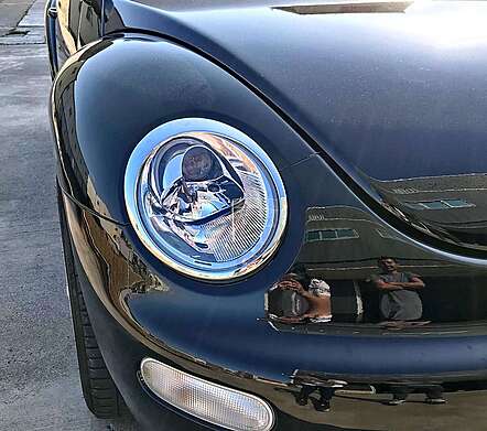 Накладки на передние фары хромированные IDFR 1-VW021-12C для Volkswagen Beetle 1999-2005