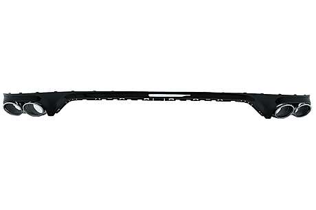 Диффузор заднего бампера с хромированными насадками Audi Q8 S-Line 2018-2023